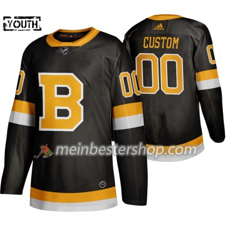 Boston Bruins Custom Adidas 2019-2020 Schwarz Trikot Authentic - Kinder